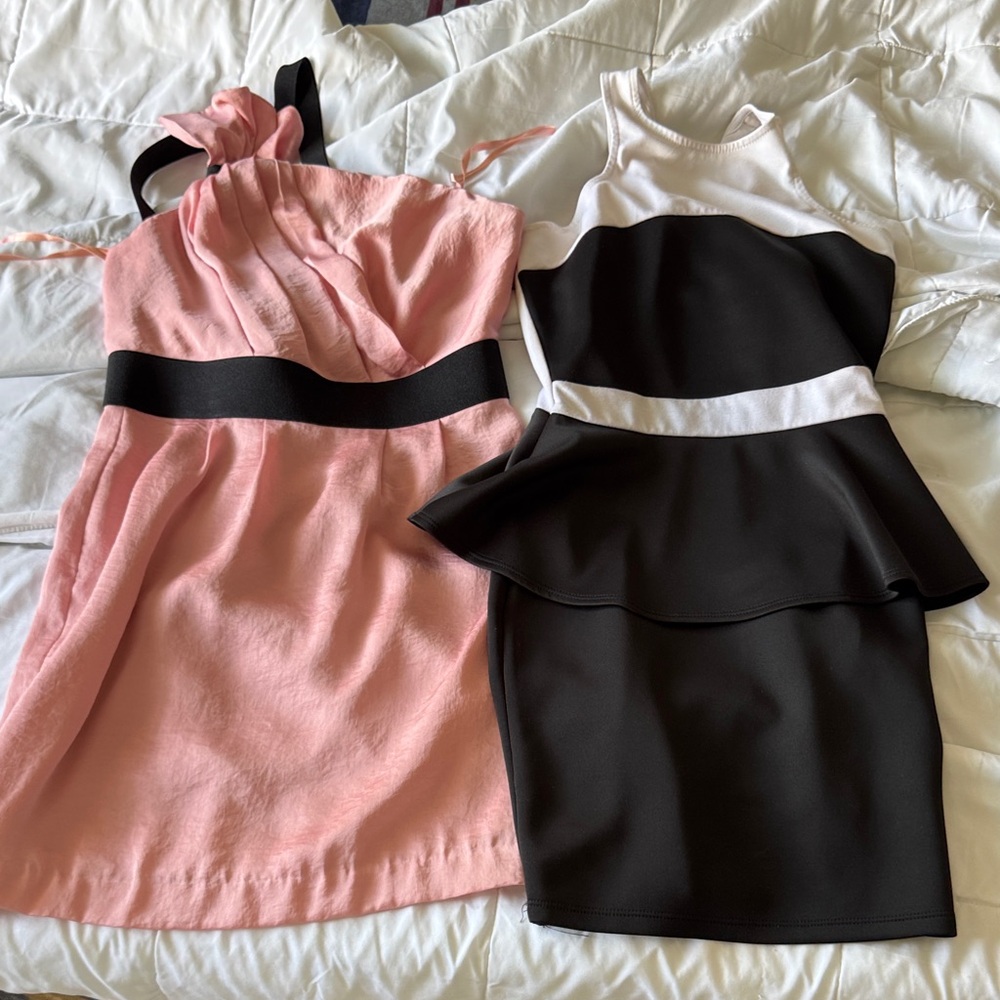 BCBG Pink and Black Mini Dresses bundle 2 dresses